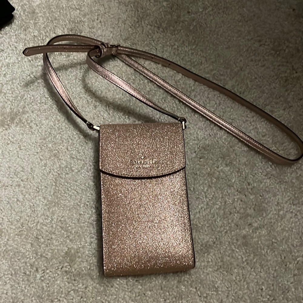 Kate Spade Rose Gold glitter crossbody bag